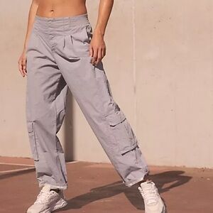 FP Movement Free People Mesmerize Me Cargo Pants Light Gray Sz XS